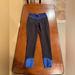 Lucy Women's Black Leggings with Blue Details